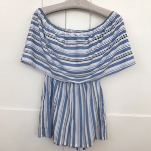 ASOS Pants - ASOS striped off the shoulder romper ASOS Pants - ASOS striped off the shoulder romper